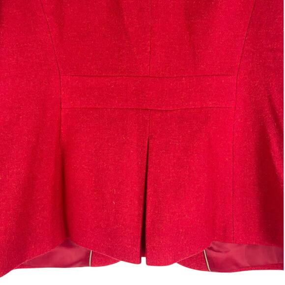 Talbots Wool Blend 2 Button Blazer Jacket Red Holiday Size 12 - Picture 7 of 8